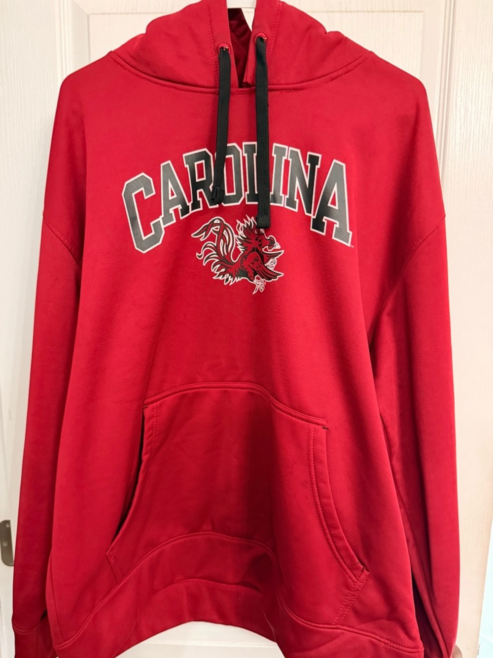 Majestic Red Pullover Hoodie with Black Accents